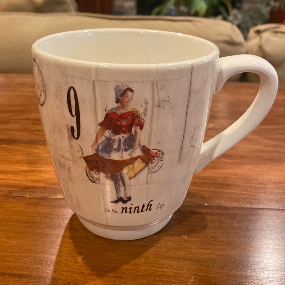 Williams Sonoma 12 Days Christmas Mug 9 Ladies Dancing 10 Lords Leaping Marcaze
